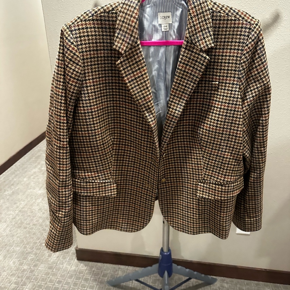 J. Crew Houndstooth Blazer - Brown and Black